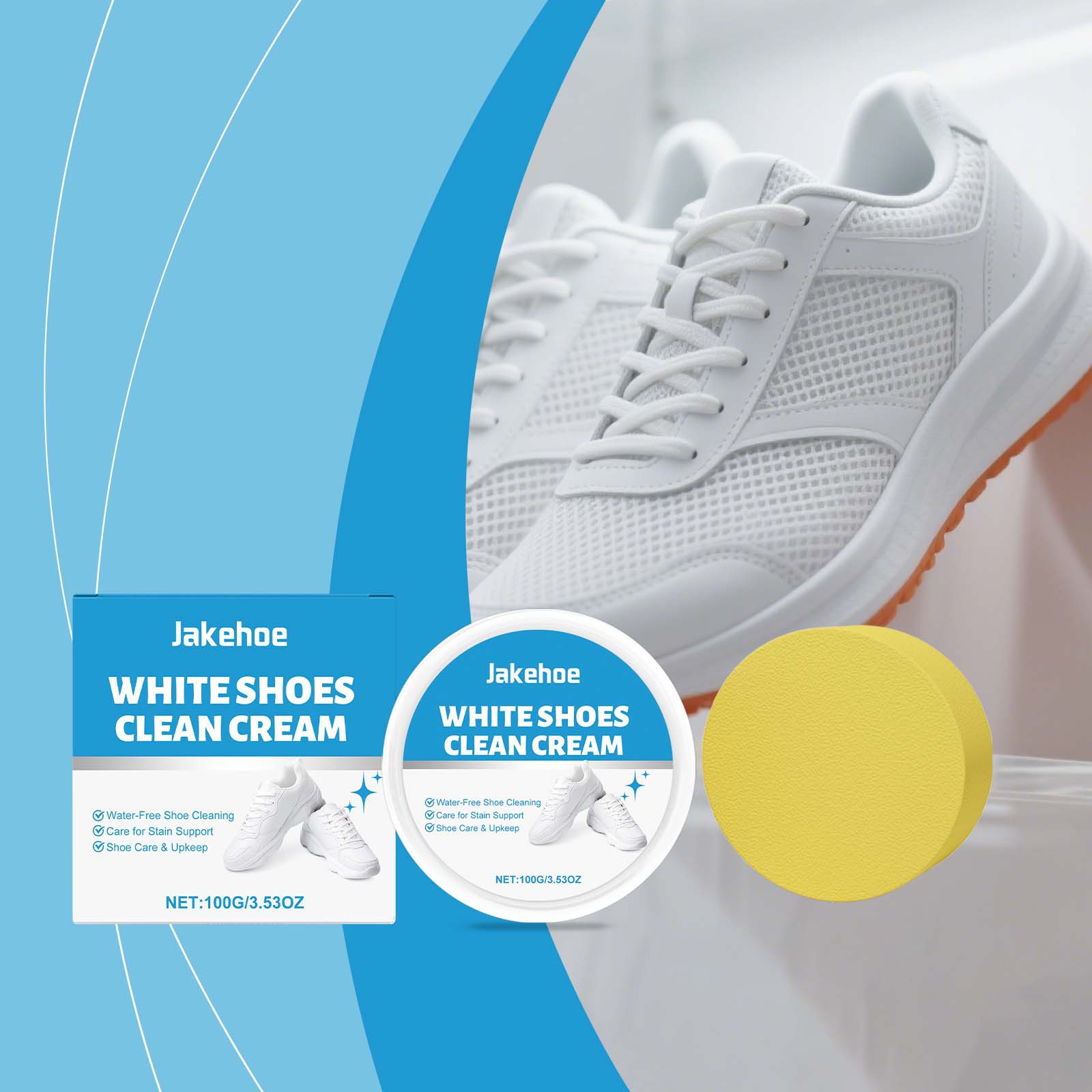 Sneaker Protector Spray - Weiße Schuhreinigungscreme Sneaker-Fleckenentferner Wasserlose Reinigungspaste Aufhellende